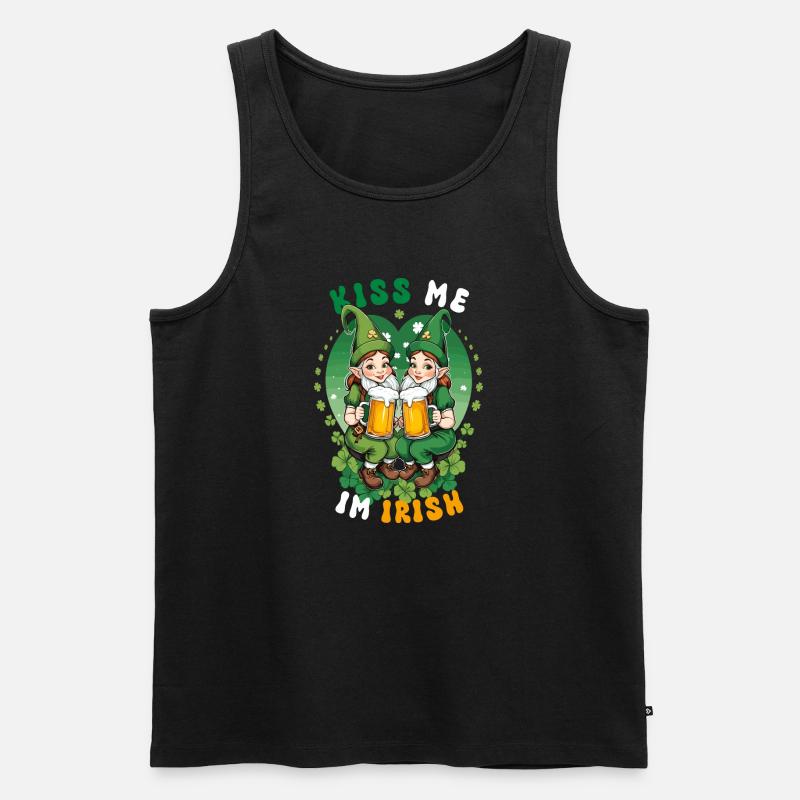Küss mich, ich bin Irish - Männer Premium Bio Tank Top - Schwarz