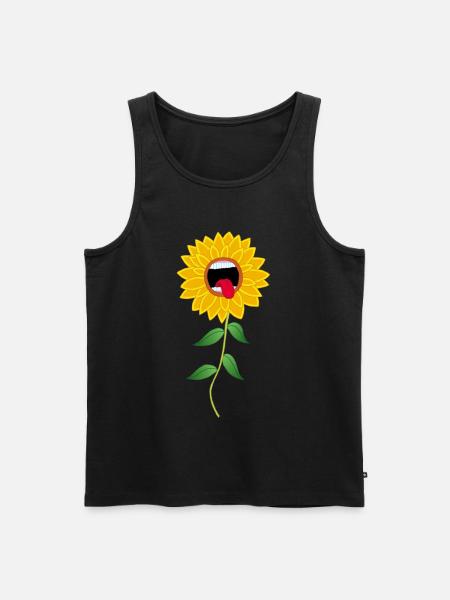 Howling Sunflower Flower - Men's Premium Organic Tank Top - black