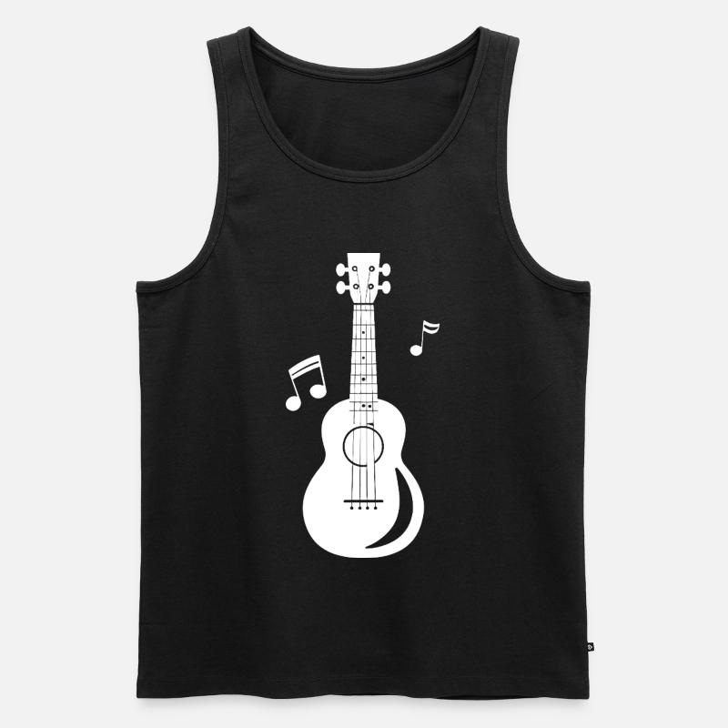 Ukulele Grafik - Männer Premium Bio Tank Top - Schwarz