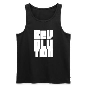 Rêv'olution - Débardeur bio Premium Homme - noir - Devant - Michal (187cm)