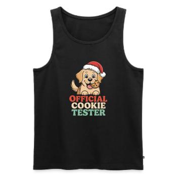 Chien de Noël Humour - Débardeur bio Premium Homme - noir - Devant - AI Model Male 178 light (178cm)
