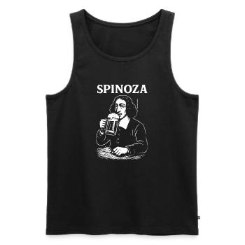 Spinoza Bier Philosoph - Männer Premium Bio Tank Top - Schwarz - Vorne - AI Model Male 178 light (178cm)