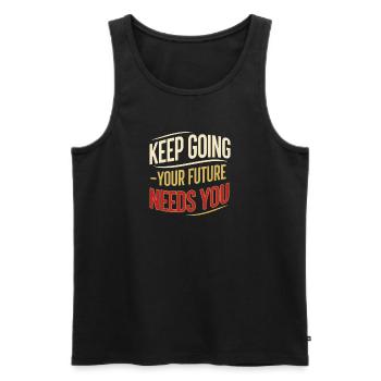 Continue to the future - Men's Premium Organic Tank Top - black - Front - AI Model Male 178 light (178cm)