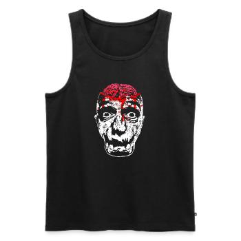 Bloody zombie face - Men's Premium Organic Tank Top - black - Front - AI Model Male 178 light (178cm)