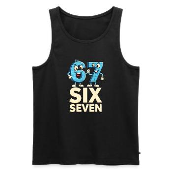 US Flag 67 Memes Six Seven - Men's Premium Organic Tank Top - black - Front - AI Model Male 178 light (178cm)