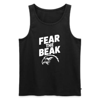 Fear the Beak - Men's Premium Organic Tank Top - black - Front - AI Model Male 178 light (178cm)