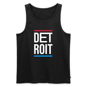 Logo-Design der Stadt Detroit - Männer Premium Bio Tank Top - Schwarz - Vorne - AI Model Male 178 light (178cm)