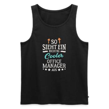 Cool Office Manager Team Leadership Office - Débardeur bio Premium Homme - noir - Devant - AI Model Male 178 light (178cm)