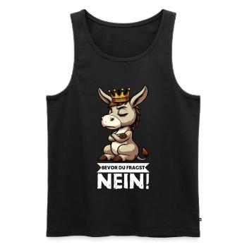 Bevor Du Fragst Nein Esel Eselchen Eselhalter   - Männer Premium Bio Tank Top - Schwarz - Vorne - AI Model Male 178 light (178cm)