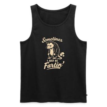 Manchmal bin ich einfach nur ein furzender Mann, e - Männer Premium Bio Tank Top - Schwarz - Vorne - Michal (187cm)
