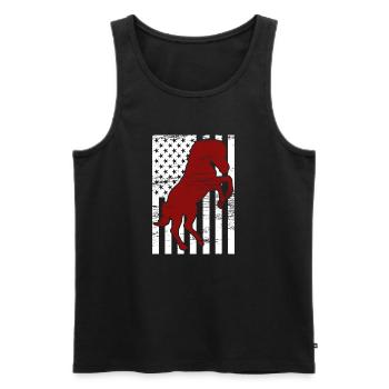 4th of July USA Horse Riding - Men's Premium Organic Tank Top - black - Front - Michal (187cm)