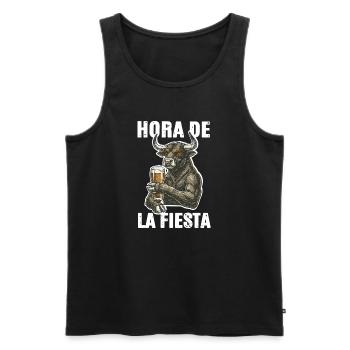 Spruch Stier Party - Männer Premium Bio Tank Top - Schwarz - Vorne - Michal (187cm)