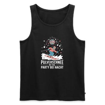  Pulverschnee Bei Tag Party Bei Nacht Skifahren - Männer Premium Bio Tank Top - Schwarz - Vorne - Michal (187cm)