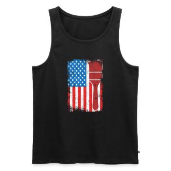 U.S. Patriotic Painter - Men's Premium Organic Tank Top - black - Front - Michal (187cm)