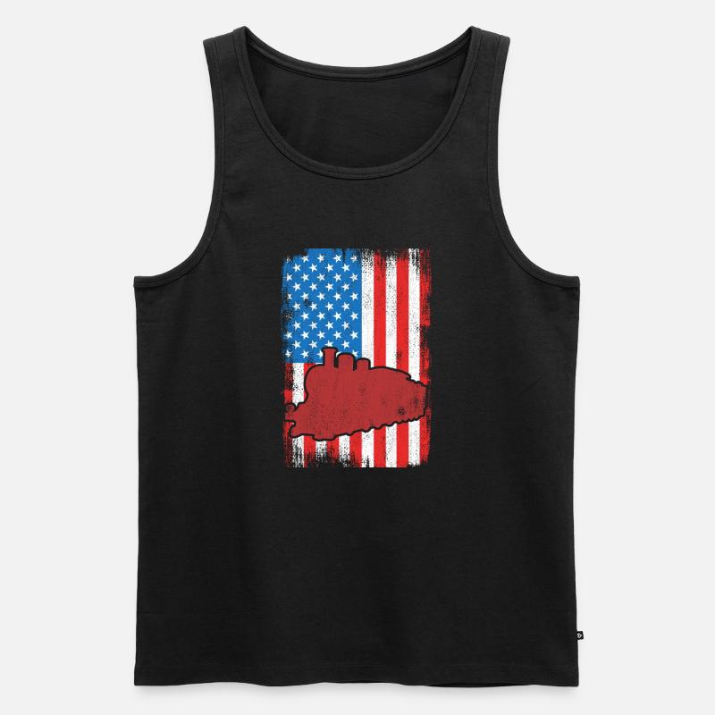4. Juli USA Eisenbahn - Männer Premium Bio Tank Top - Schwarz
