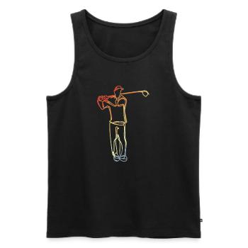 Golfer Vintage Look - Männer Premium Bio Tank Top - Schwarz - Vorne - Michal (187cm)