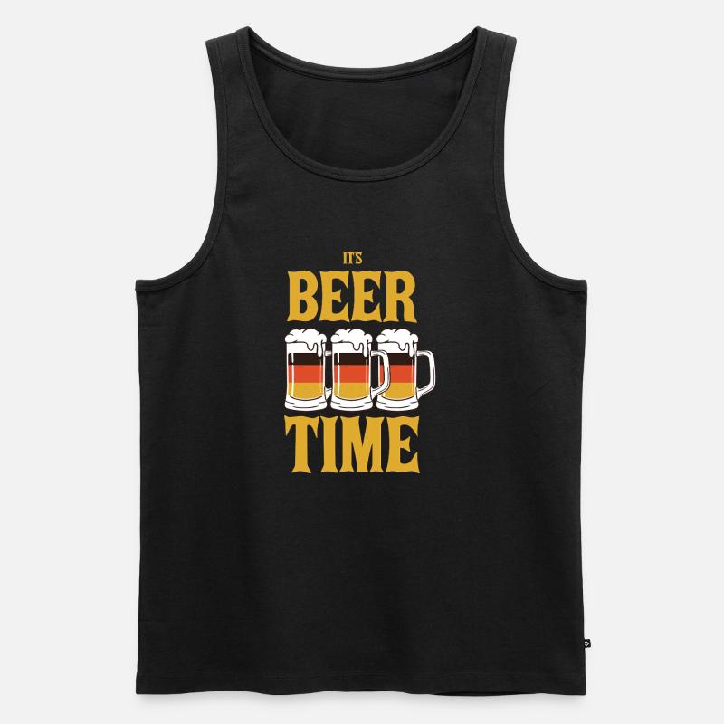Lustiger Bier Spruch  - Männer Premium Bio Tank Top - Schwarz