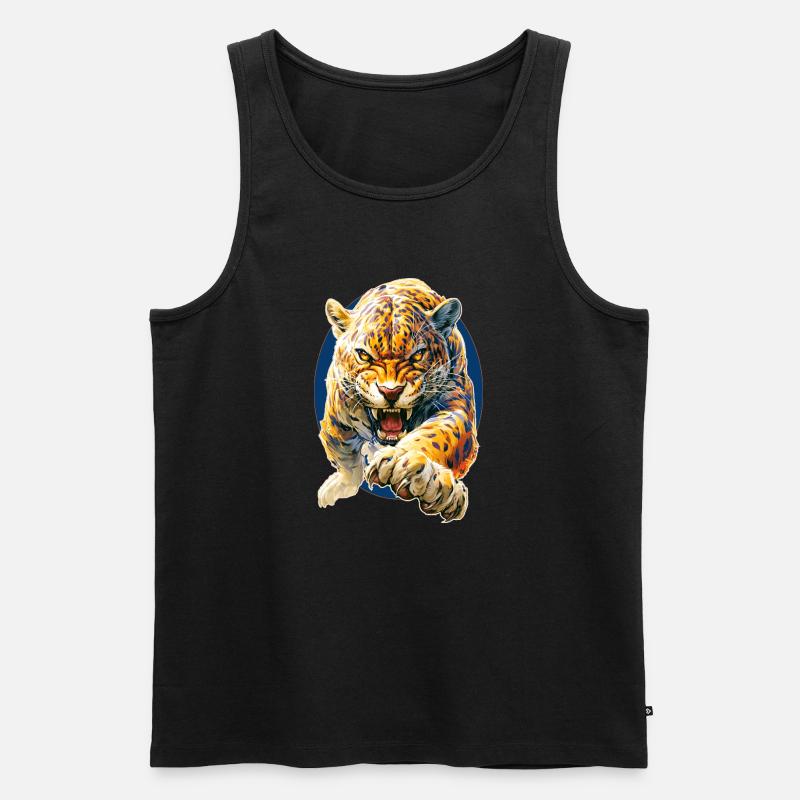 Leopard - Männer Premium Bio Tank Top - Schwarz