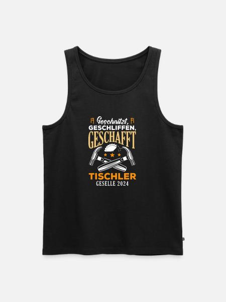 Tischler Geselle Geschafft - Männer Premium Bio Tank Top - Schwarz