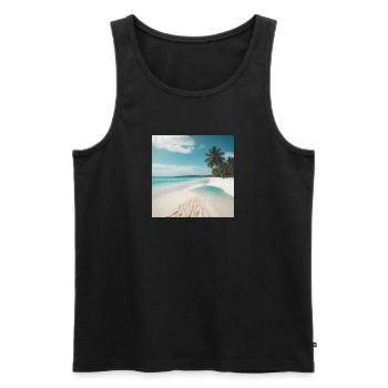 Tropischer Strand - Männer Premium Bio Tank Top - Schwarz - Vorne - Michal (187cm)