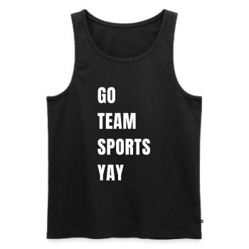 Go Team Sports Yay - Men's Premium Organic Tank Top - black - Front - AI Model Male 178 light (178cm)