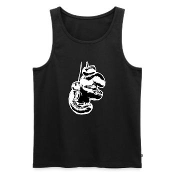 Boxing gloves vintage boxing boxing match - Men's Premium Organic Tank Top - black - Front - AI Model Male 178 light (178cm)