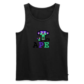 Crypto Ape 2 - Men's Premium Organic Tank Top - black - Front - AI Model Male 178 light (178cm)