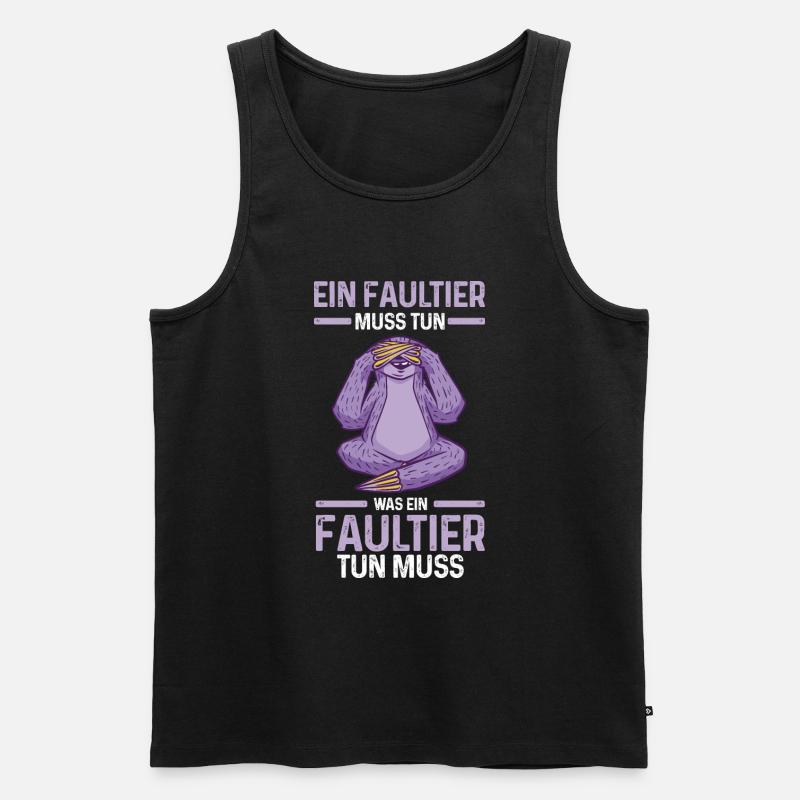 Faultier - Männer Premium Bio Tank Top - Schwarz