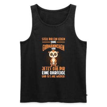 Erdmännchen - Männer Premium Bio Tank Top - Schwarz - Vorne - Michal (187cm)