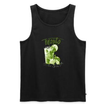 MOJITO - Männer Premium Bio Tank Top - Schwarz - Vorne - Michal (187cm)