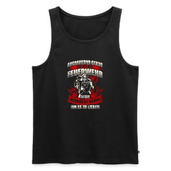 Feuerwehr Feuerwehrmann Lieben - Männer Premium Bio Tank Top - Schwarz - Vorne - Michal (187cm)