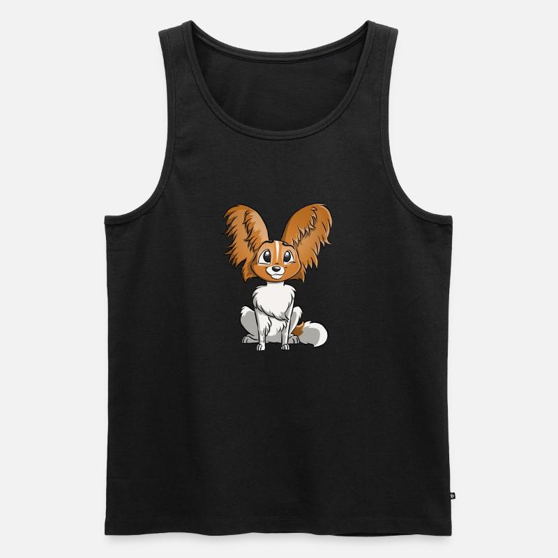 Spaniel Papillon - Männer Premium Bio Tank Top - Schwarz