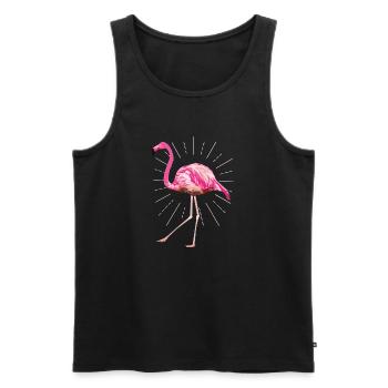 Flamingo poly rays pink summer pink bird - Men's Premium Organic Tank Top - black - Front - AI Model Male 178 light (178cm)
