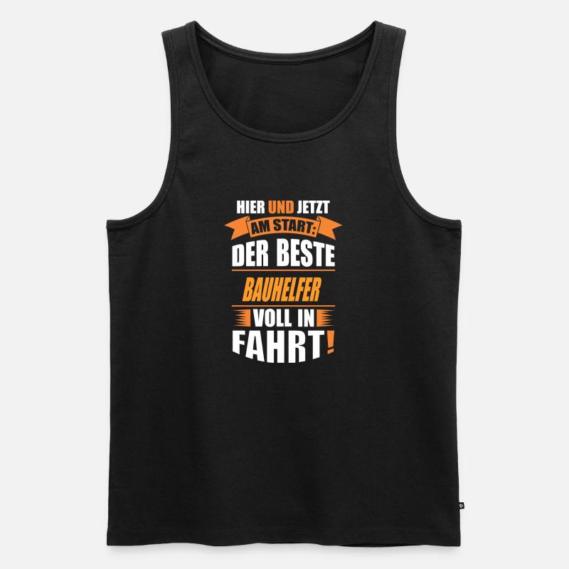 BAUHELFER - Männer Premium Bio Tank Top - Schwarz