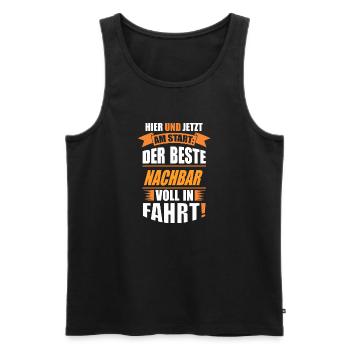 NACHBAR - Männer Premium Bio Tank Top - Schwarz - Vorne - Michal (187cm)