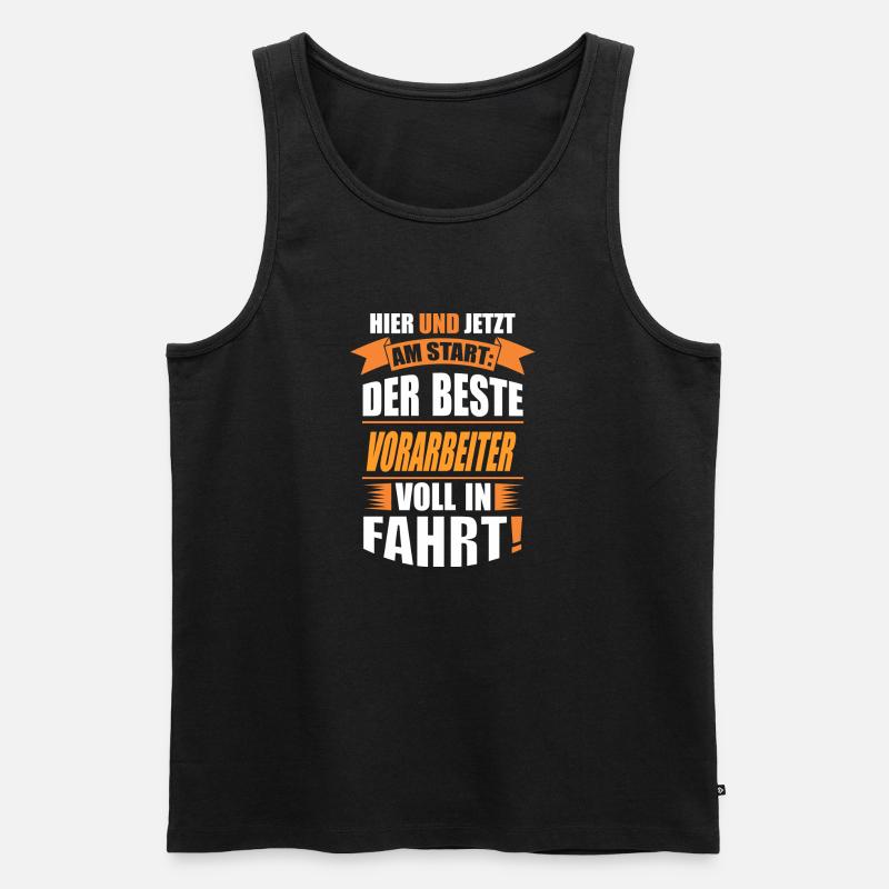 VORARBEITER - Männer Premium Bio Tank Top - Schwarz