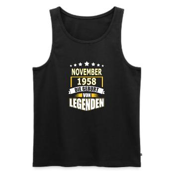 NOVEMBER 1958 - Männer Premium Bio Tank Top - Schwarz - Vorne - Michal (187cm)