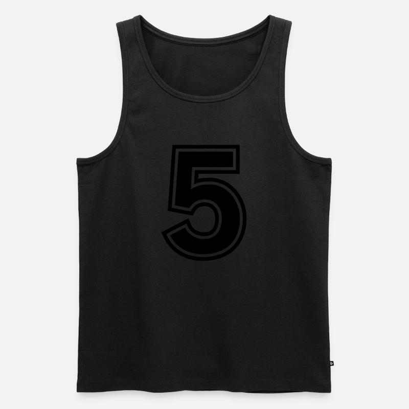 number_five - Männer Premium Bio Tank Top - Schwarz