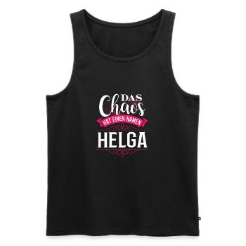HELGA - Chaos - Männer Premium Bio Tank Top - Schwarz - Vorne - AI Model Male 178 light (178cm)