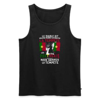 Tempête Portugais - Débardeur bio Premium Homme - noir - Devant - Michal (187cm)