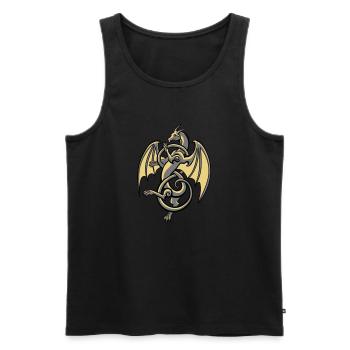 Celtic Dragon - Men's Premium Organic Tank Top - black - Front - AI Model Male 178 light (178cm)