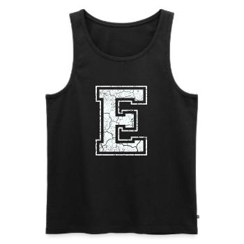 Letter S in white in the used look - Men's Premium Organic Tank Top - black - Front - Michal (187cm)