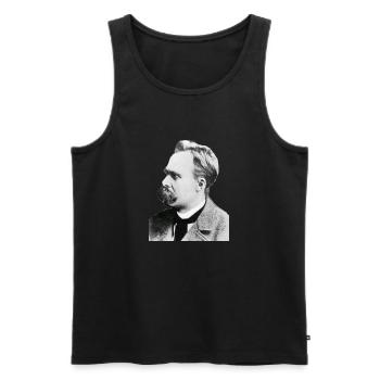 Friedrich Nietzsche - Débardeur bio Premium Homme - noir - Devant - Michal (187cm)