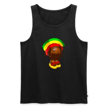Rasta Pépé.png - Débardeur bio Premium Homme - noir - Devant - Michal (187cm)