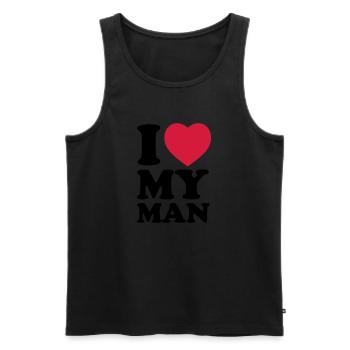 I love my man - Männer Premium Bio Tank Top - Schwarz - Vorne - Michal (187cm)