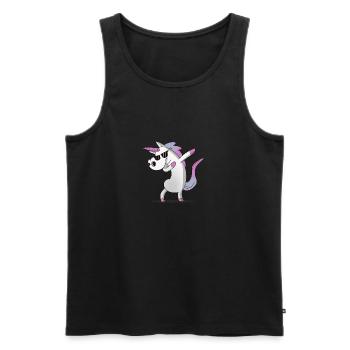 Unicorn / Unicorn - cool hipster - Men's Premium Organic Tank Top - black - Front - AI Model Male 178 light (178cm)