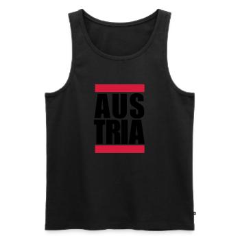 Austria Logo Design - Men's Premium Organic Tank Top - black - Front - AI Model Male 178 light (178cm)