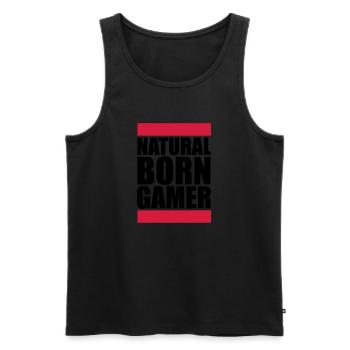 Natural Born Logo Gamer - Débardeur bio Premium Homme - noir - Devant - Michal (187cm)