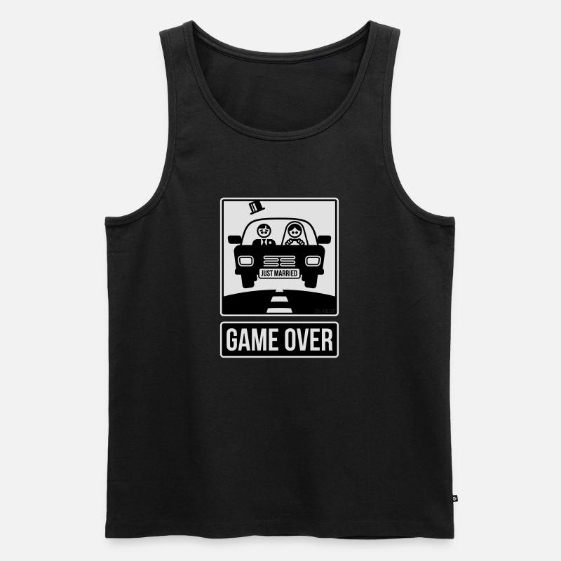 Just Married – Game Over (2C) - Männer Premium Bio Tank Top - Schwarz