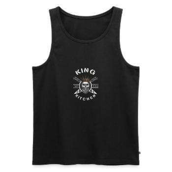 King of the kitchen - Männer Premium Bio Tank Top - Schwarz - Vorne - AI Model Male 178 light (178cm)